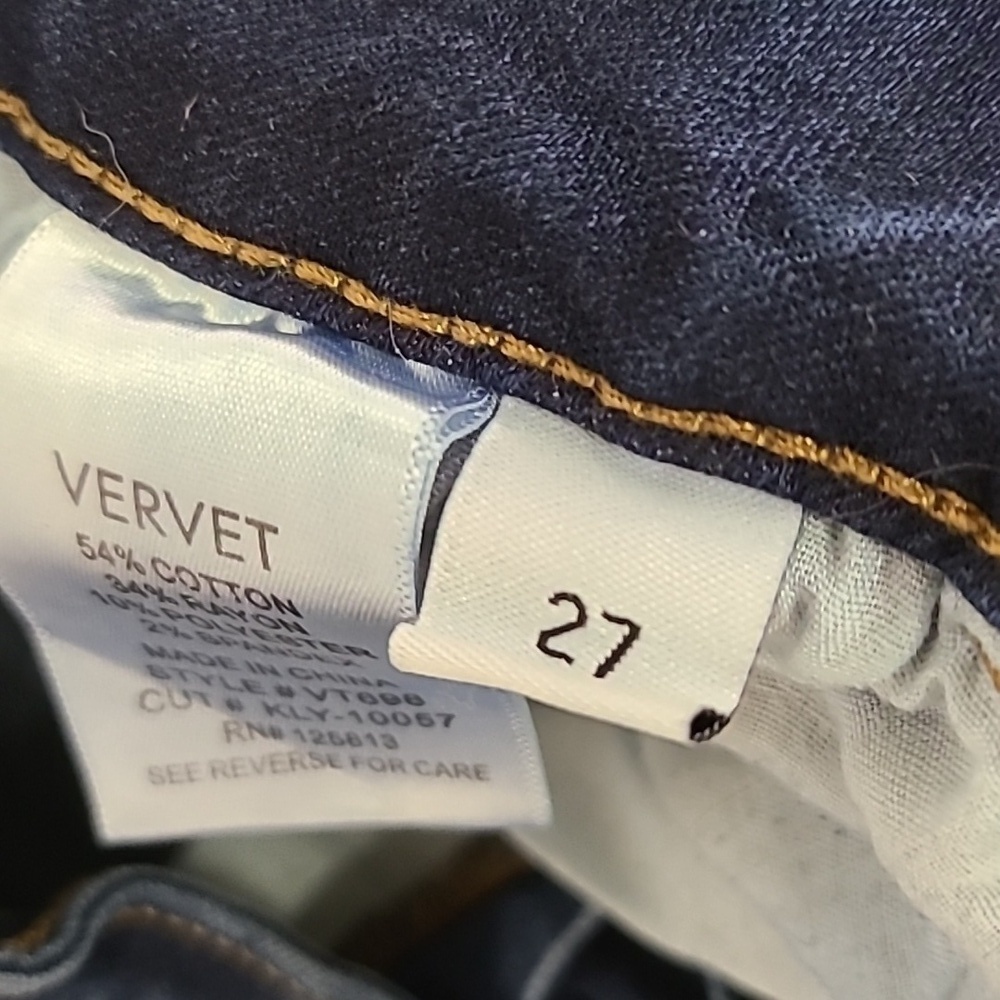 Vervet Distressed Dark Wash Jeans Size 27 Waist - Picture 6 of 7